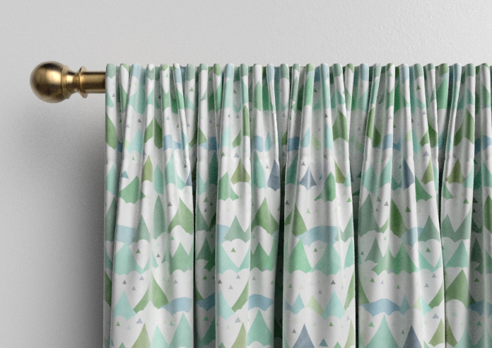 Cloudy Peaks, Mint - Made to Measure Curtains - Image 9